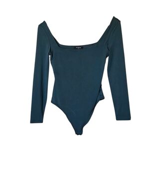 The Workshop Deep Teal Long-Sleeve Square Neck Bodysuit